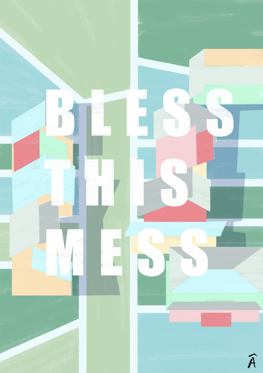 BLESS-THIS-MESS illustration stationary design bless this mess