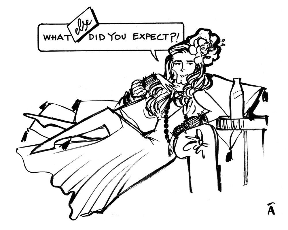 illustration george clooney uma thurman editorial magazine