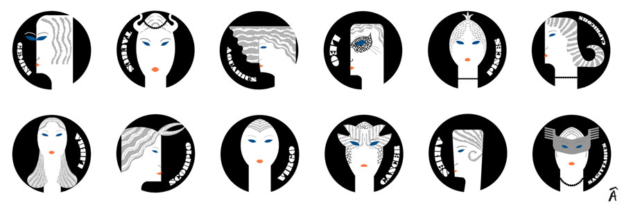 illustration editorial fashion horoscope magazine